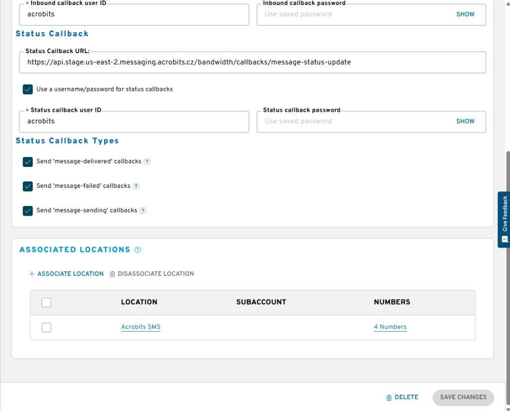 Bandwidth associated location