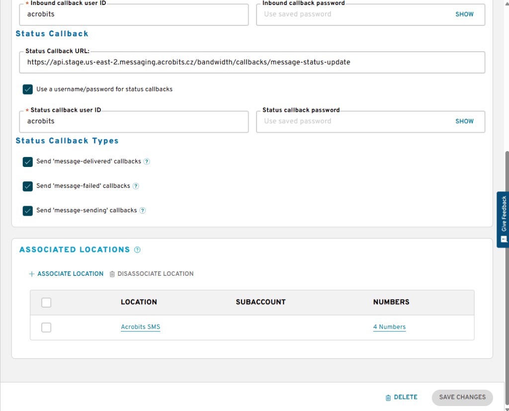 Bandwidth associated location